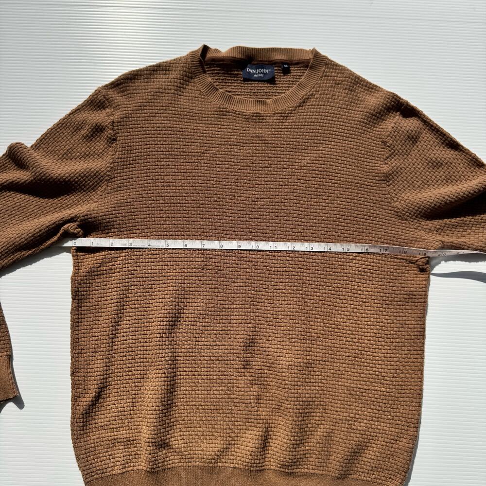 Dan John Textured Knit Long Sleeve Shirt Carmel Brown Men's XL Old Money Euro - Picture 6 of 15